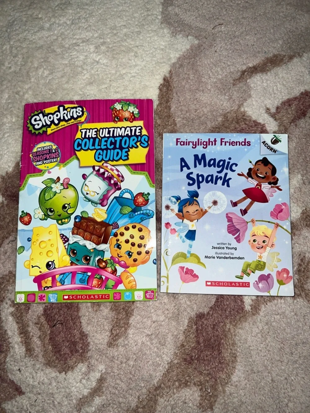 Shopkins Ultimate Collector's Guide and Fairylight Friends book bundle of 2